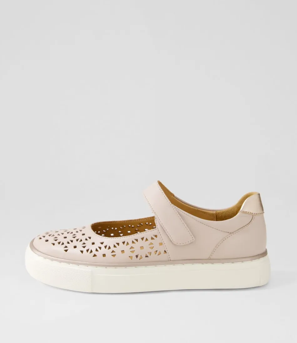 Women ZIERA Flats<Pannah Xf Dusty Pink Rose Gold Leather Mary Janes