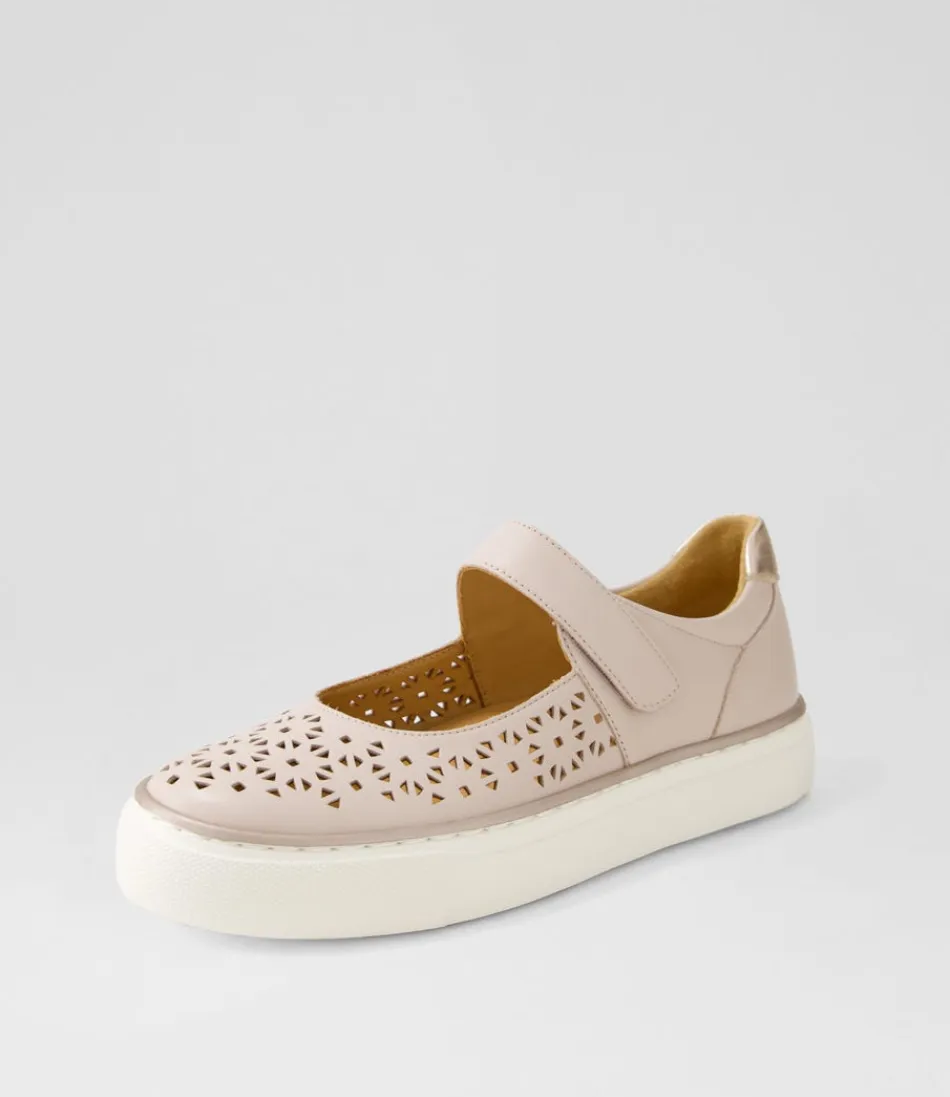 Women ZIERA Flats<Pannah Xf Dusty Pink Rose Gold Leather Mary Janes