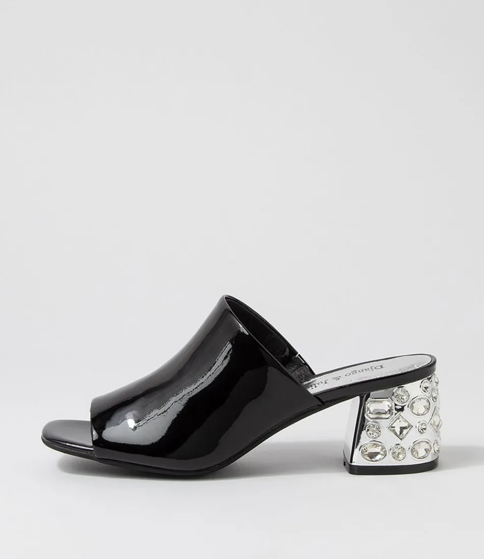 Women DJANGO & JULIETTE Heels<Pansie Black Patent Leather Mules