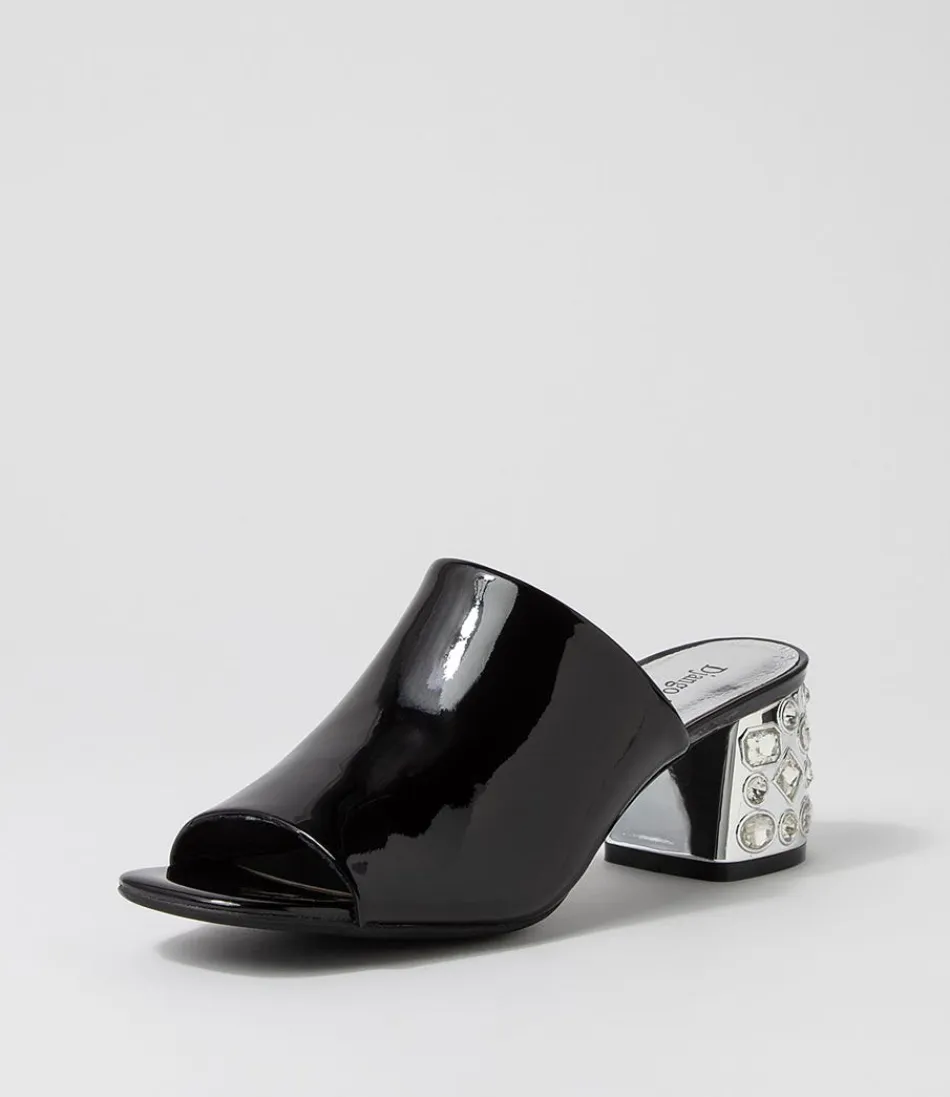 Women DJANGO & JULIETTE Heels<Pansie Black Patent Leather Mules