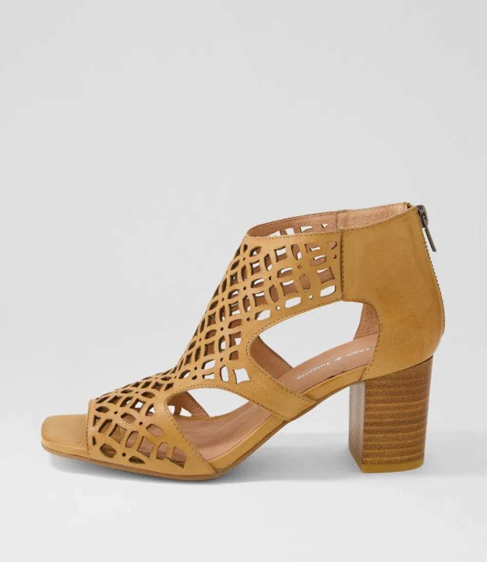 Women DJANGO & JULIETTE Heels<Panter Dark Tan Leather Sandals