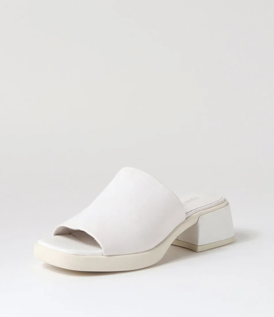 Women DJANGO & JULIETTE Heels<Parnee White Leather Mules