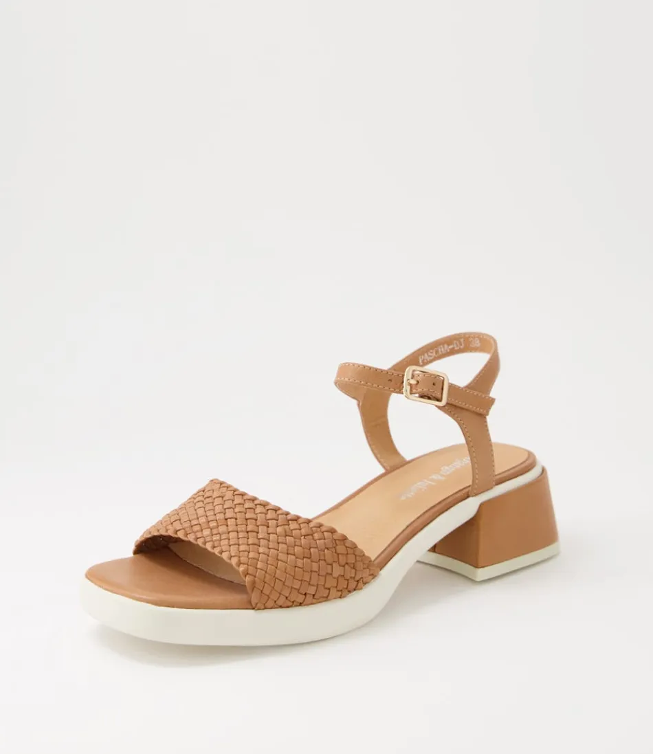 Women DJANGO & JULIETTE Heels<Pascha Tan Weave Leather Sandals Ws