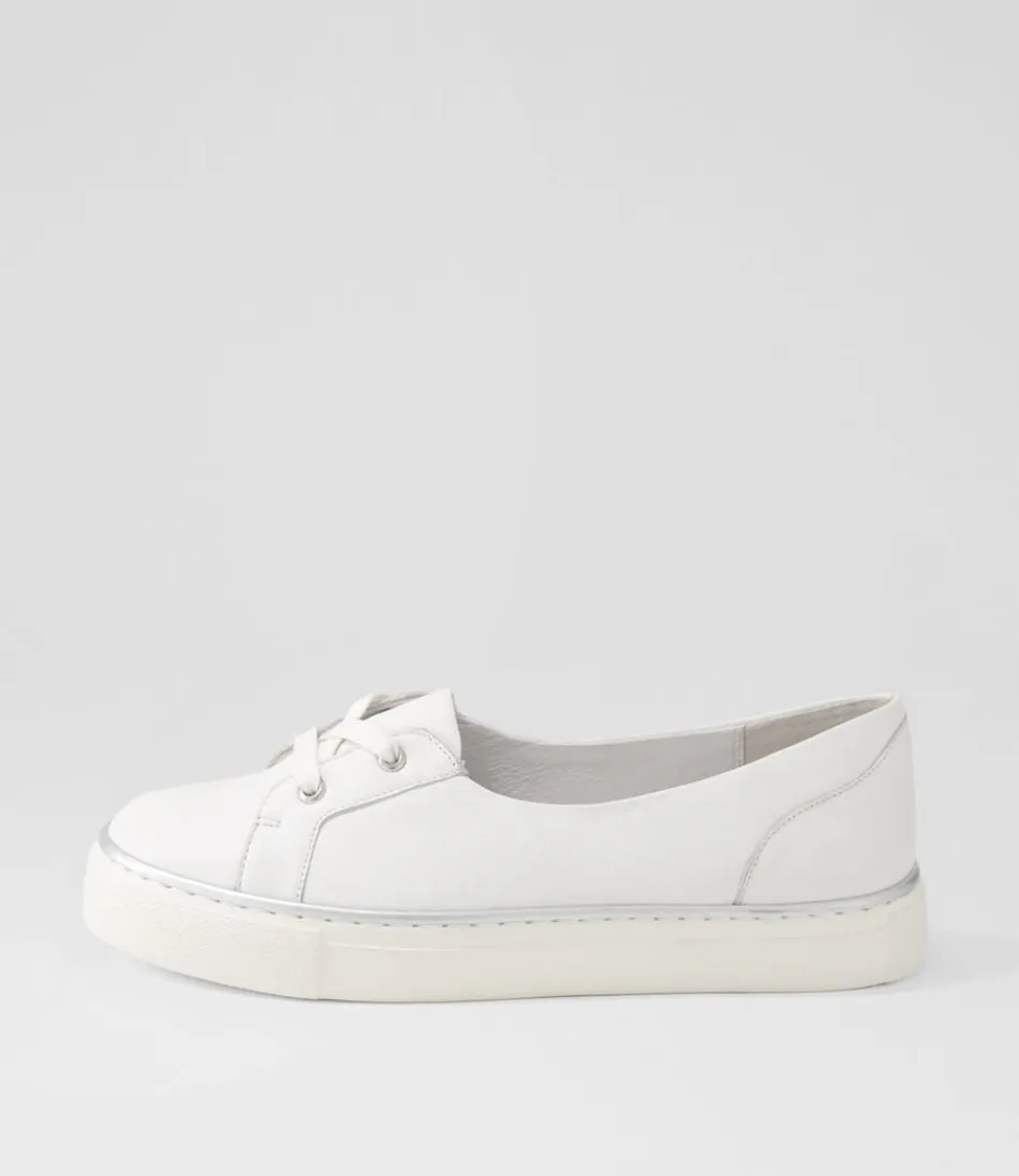 Women ZIERA Flats<Patrese Xf White Leather Flat Shoes