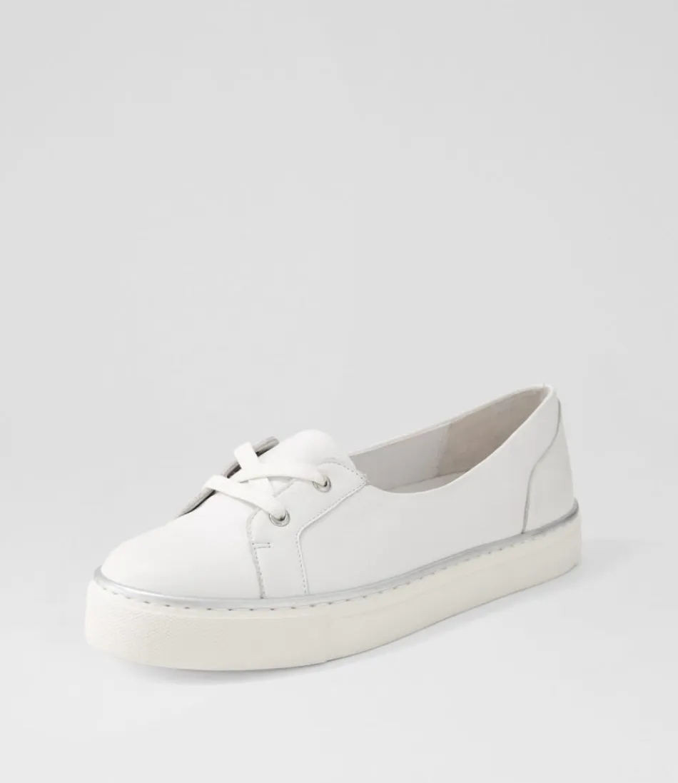 Women ZIERA Flats<Patrese Xf White Leather Flat Shoes