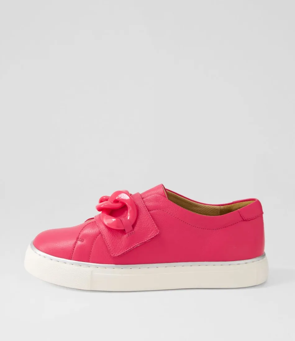 Women ZIERA Sneakers<Peeko Xf Bright Pink Leather Sneakers