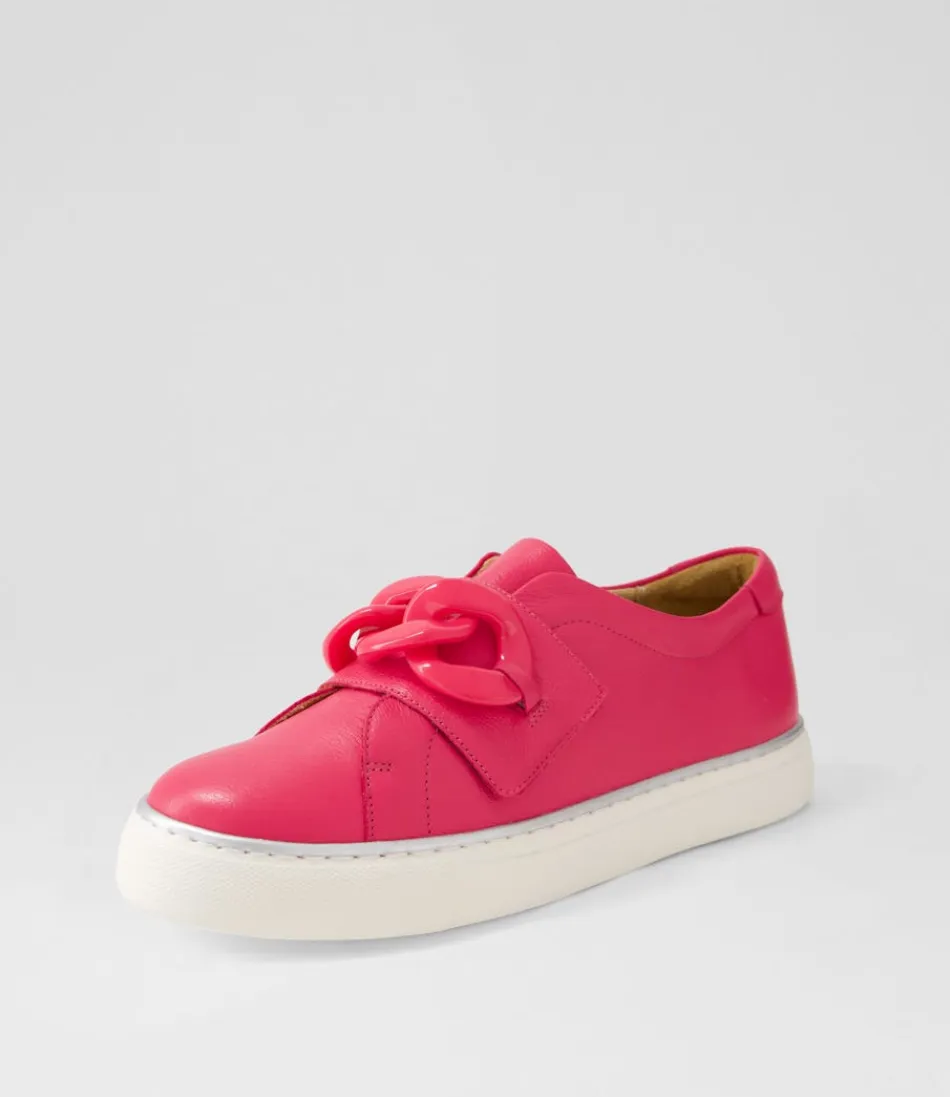 Women ZIERA Sneakers<Peeko Xf Bright Pink Leather Sneakers