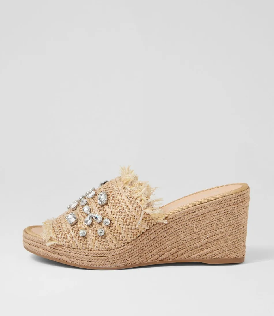 Women DJANGO & JULIETTE Espadrilles<Pitchy Coffee Synthetic Raffia Espadrilles