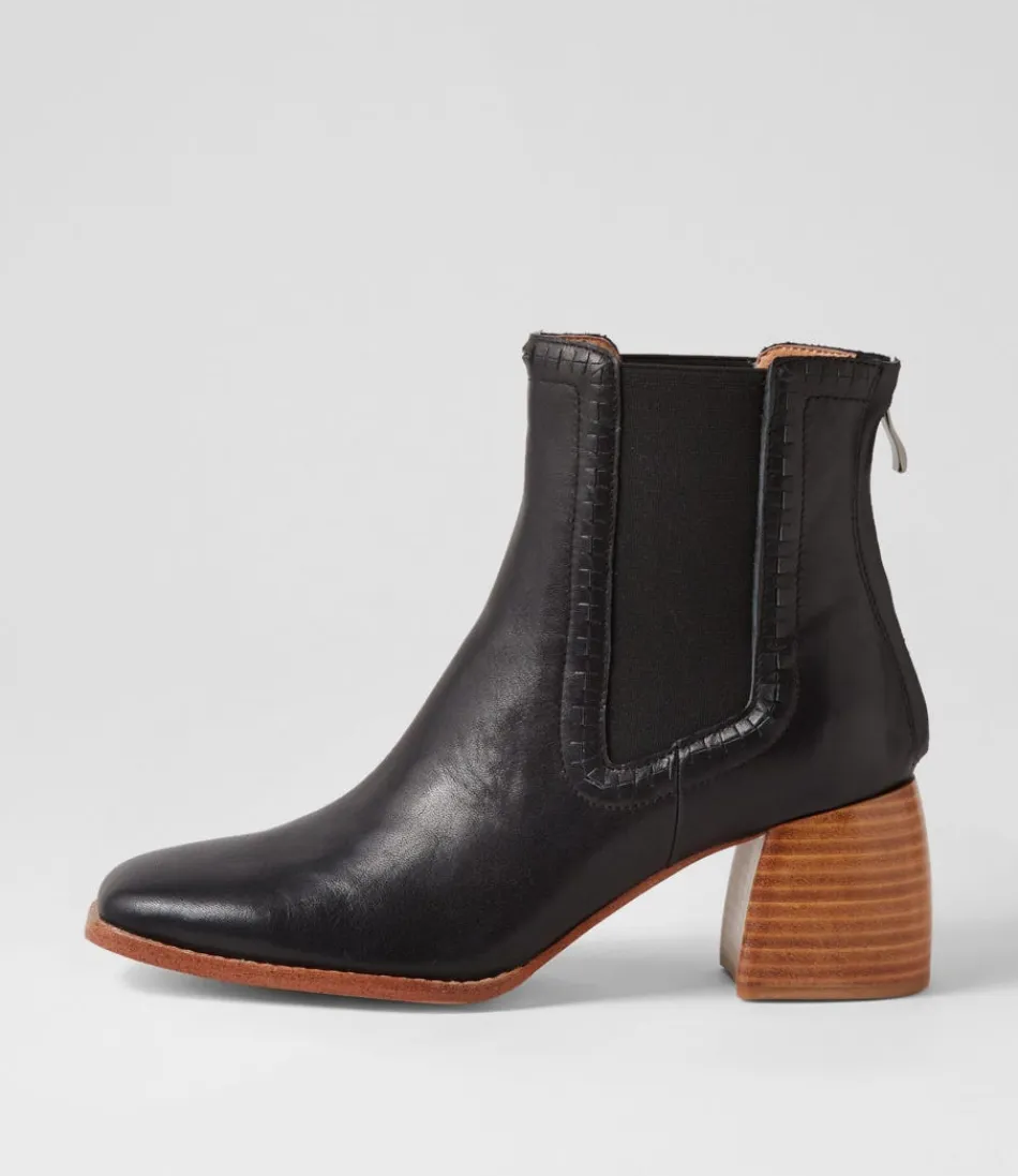 Women MOLLINI Boots<Played Black Natural Leather Chelsea Boots