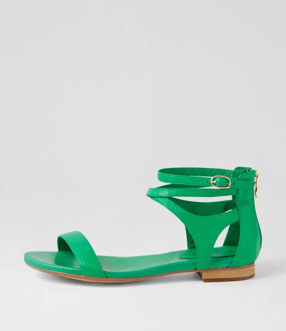 Women DJANGO & JULIETTE Flats<Please Bright Emerald Leather Sandals