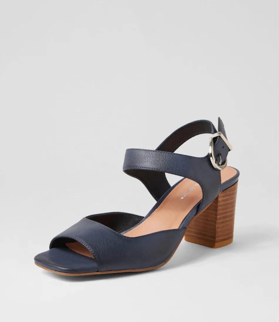 Women DJANGO & JULIETTE Heels<Preezy Navy Leather Sandals