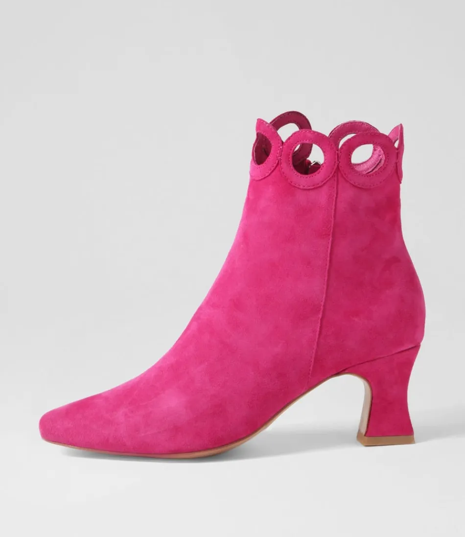 Women DJANGO & JULIETTE Boots<Primson Fuchsia Suede Ankle Boots