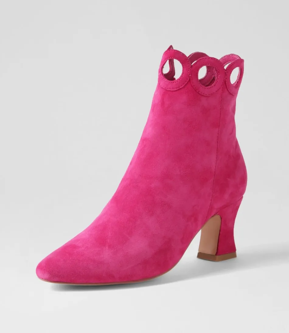 Women DJANGO & JULIETTE Boots<Primson Fuchsia Suede Ankle Boots