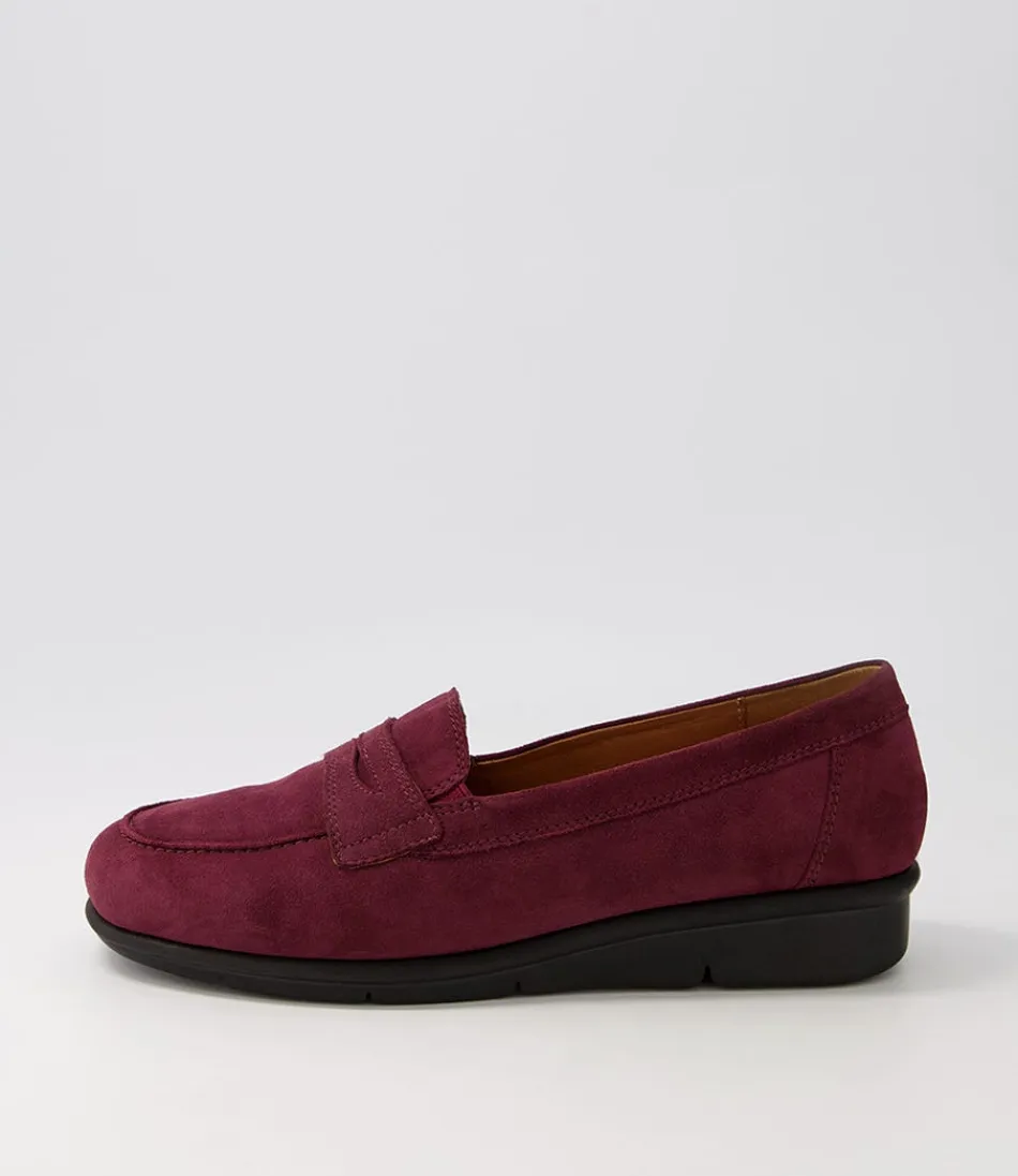 Women SUPERSOFT Loafers<Punis Wine Suede Loafers