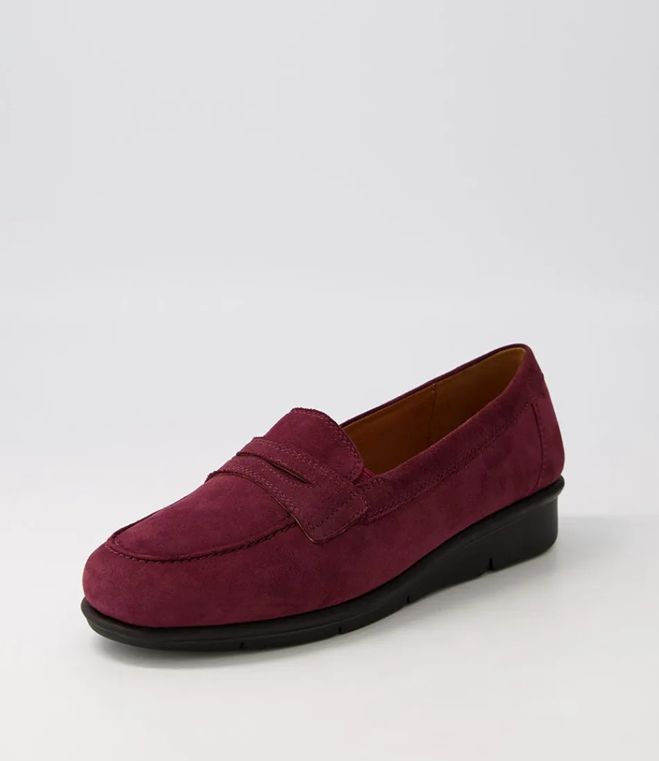 Women SUPERSOFT Loafers<Punis Wine Suede Loafers