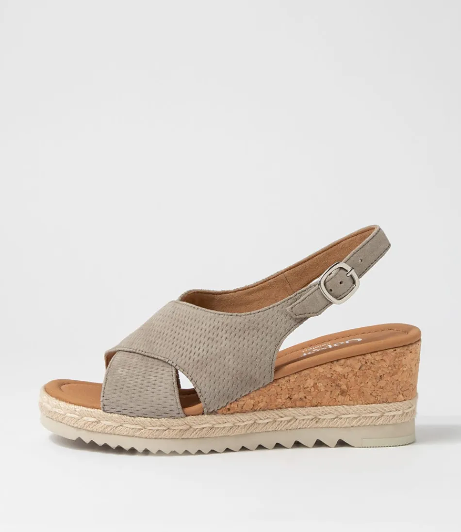 Women GABOR Comfort<Quai Schilf Suede Sandals