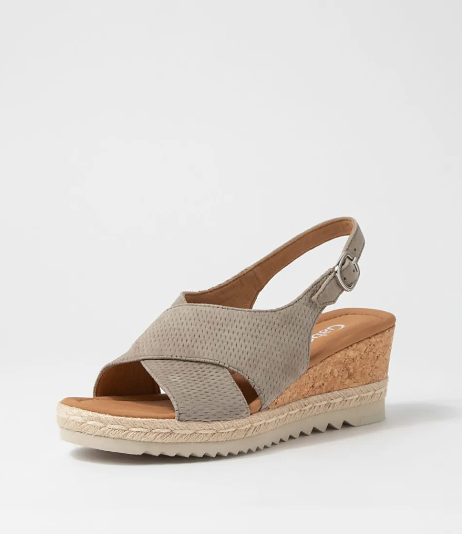 Women GABOR Comfort<Quai Schilf Suede Sandals