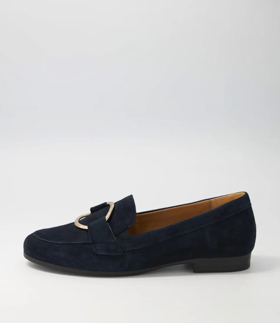 Women GABOR Comfort<Quinn Dark Blue Suede Brogues