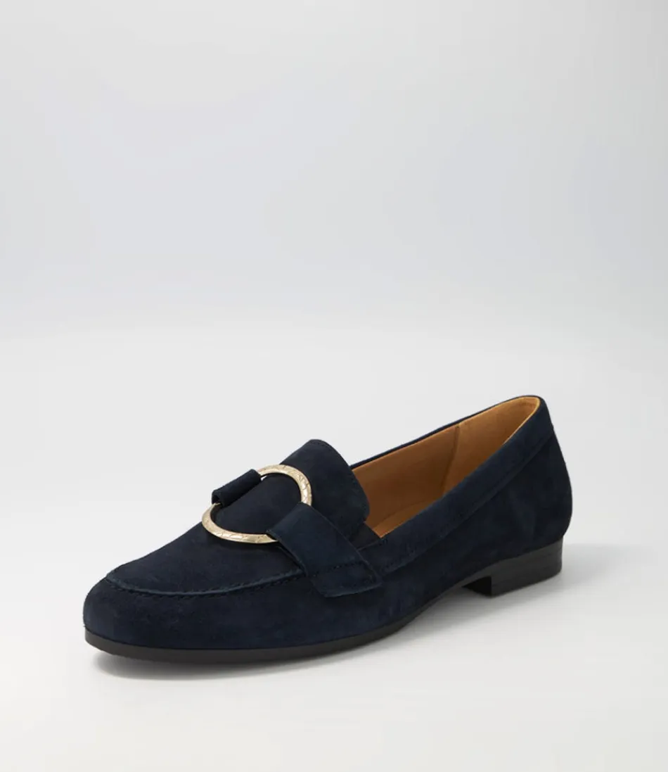 Women GABOR Comfort<Quinn Dark Blue Suede Brogues