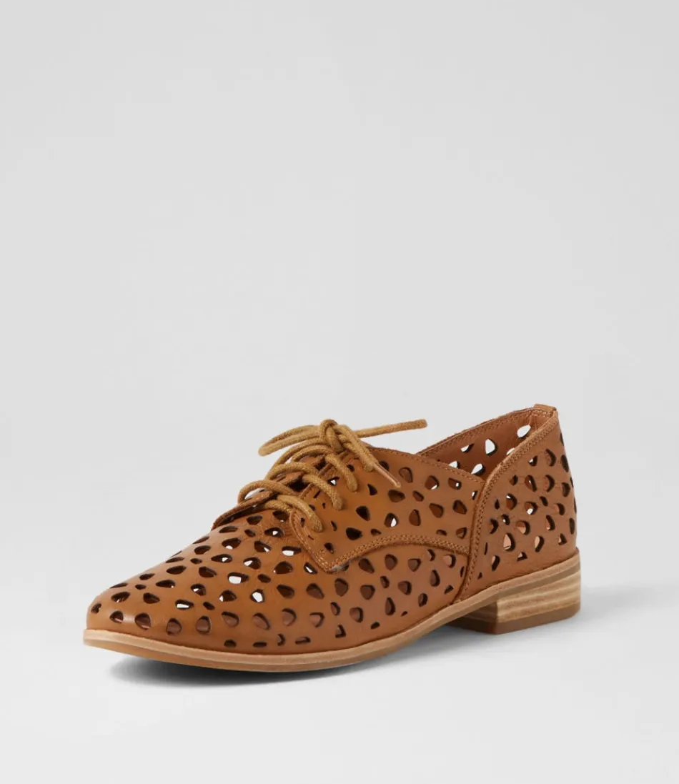 Women MOLLINI Flats<Quorgy Dark Tan Leather Lace Up Flats