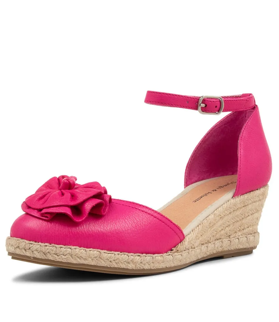 Women DJANGO & JULIETTE Espadrilles<Raggie Fuchsia Natural Rope Leather Wedges