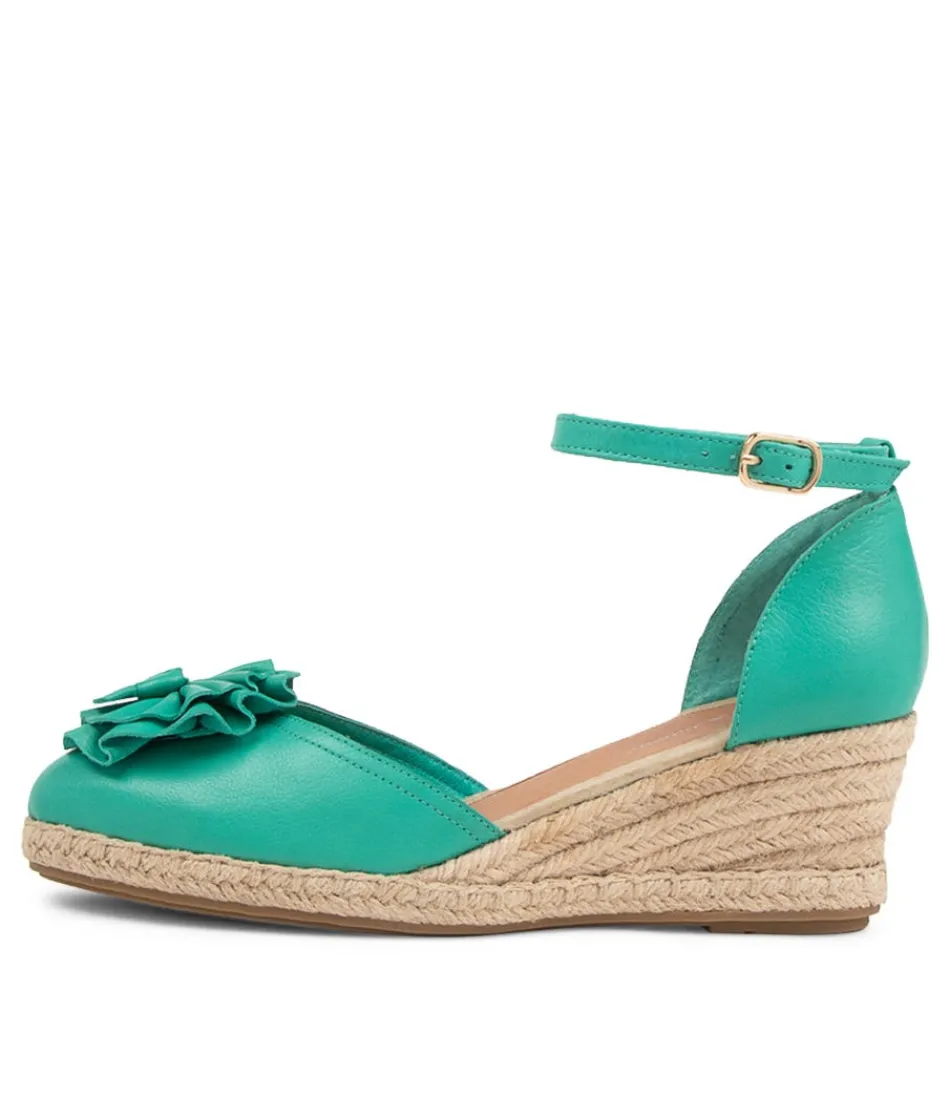 Women DJANGO & JULIETTE Espadrilles<Raggie Light Emerald Nat Rope Leather Wedges