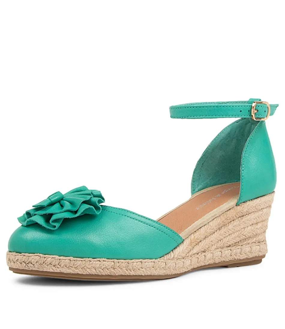 Women DJANGO & JULIETTE Espadrilles<Raggie Light Emerald Nat Rope Leather Wedges