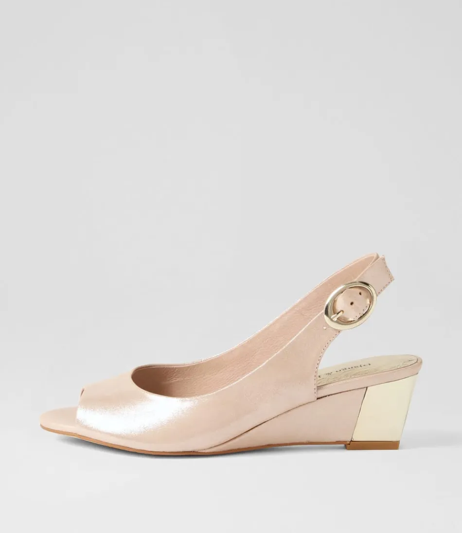 Women DJANGO & JULIETTE Wedges<Raite Nude Shimmer Leather Sandals