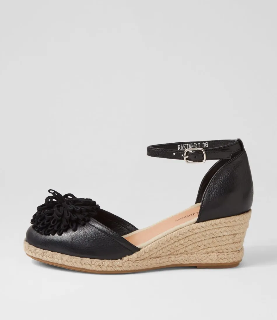 Women DJANGO & JULIETTE Espadrilles<Rakim Black Leather Suede Wedges