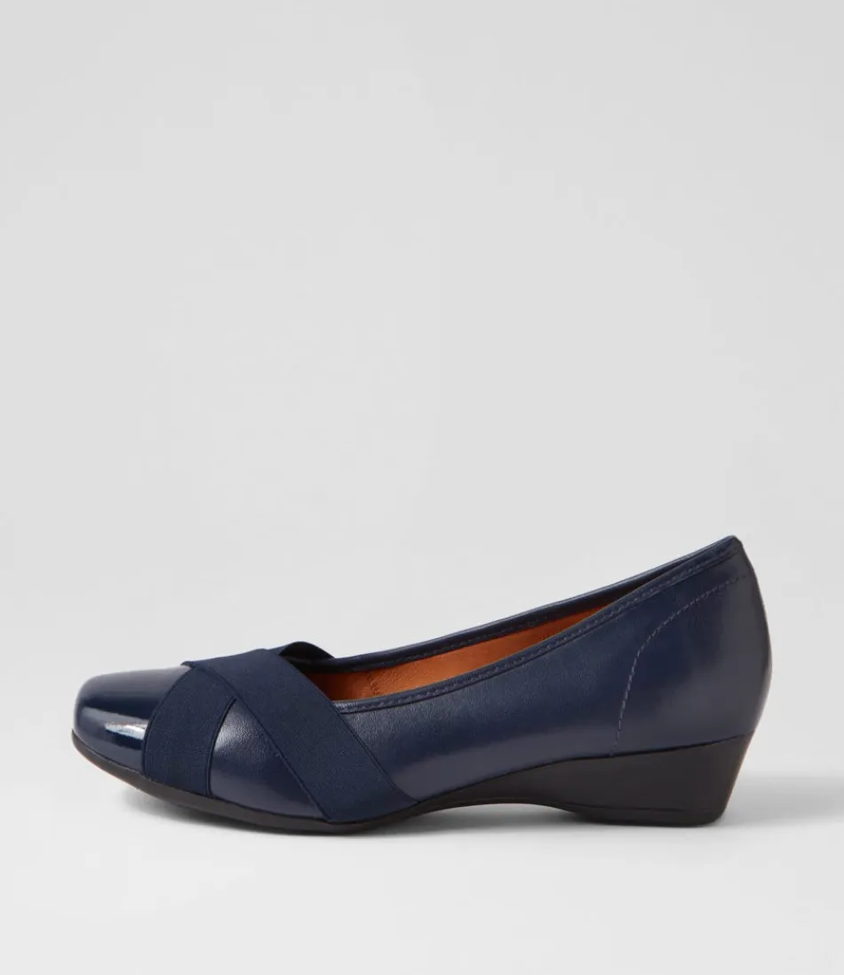 Women SUPERSOFT Loafers<Randford Navy Patent Leather Heels