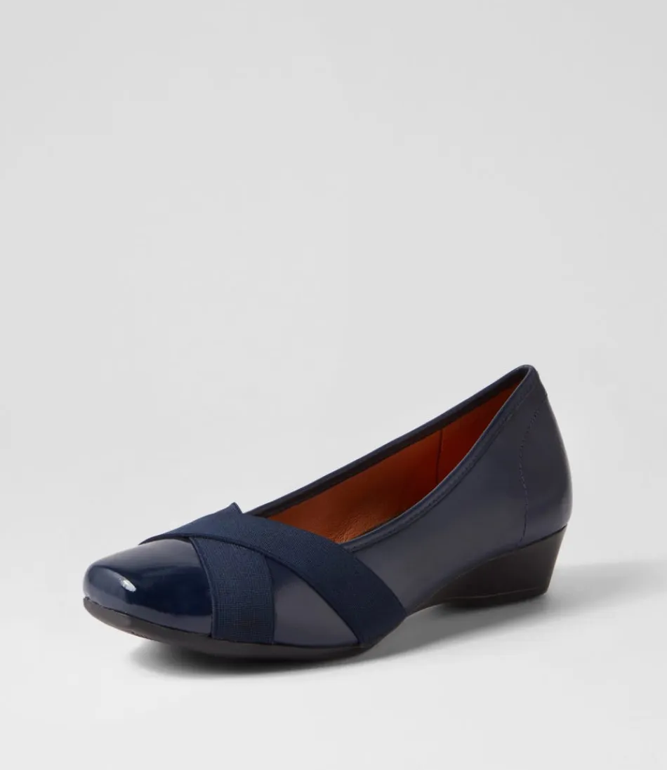 Women SUPERSOFT Loafers<Randford Navy Patent Leather Heels