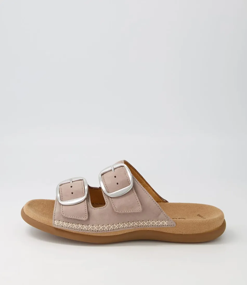 Women GABOR Comfort<Raum Leinen Nubuck Slides