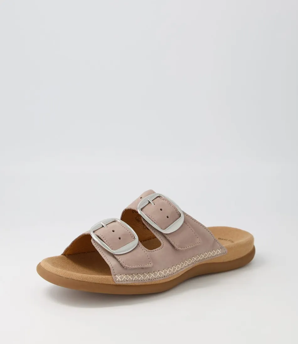 Women GABOR Comfort<Raum Leinen Nubuck Slides