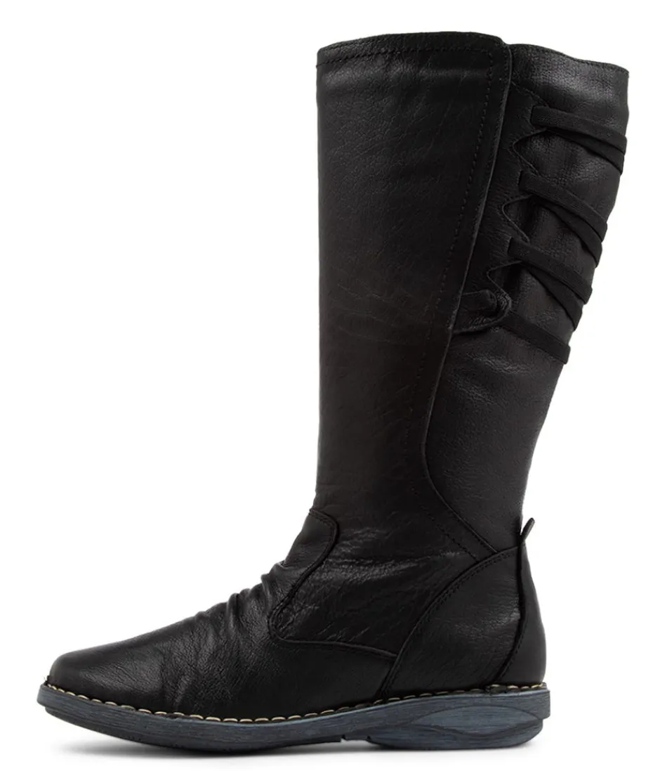 Women DJANGO & JULIETTE Boots<Reece Black Leather Knee High Boots