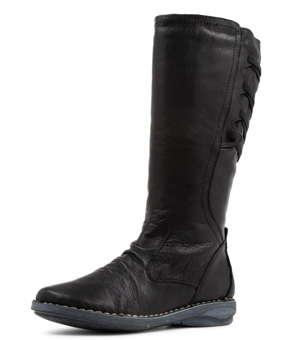 Women DJANGO & JULIETTE Boots<Reece Black Leather Knee High Boots