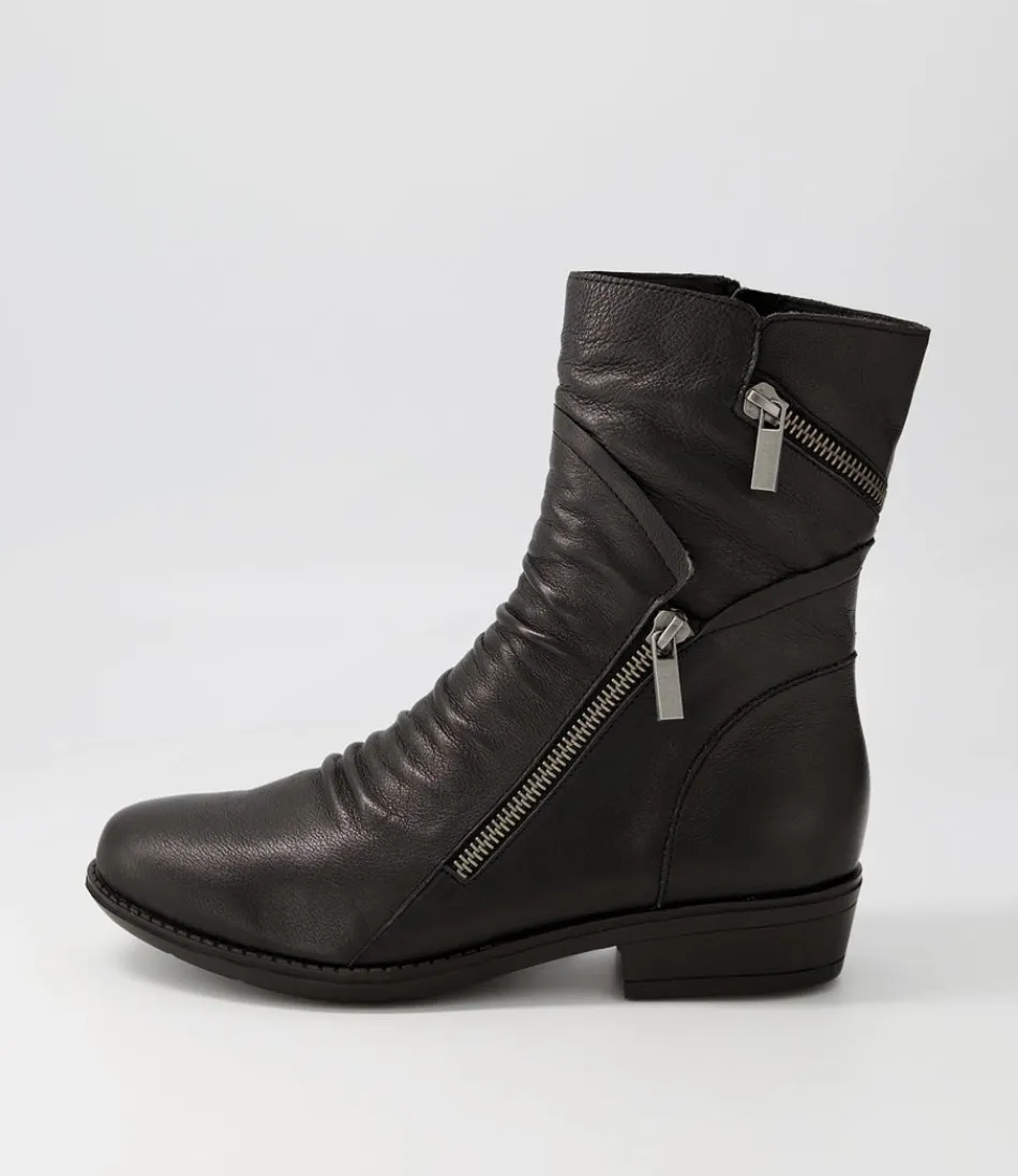 Women DJANGO & JULIETTE Boots<Renu Black Leather Ankle Boots