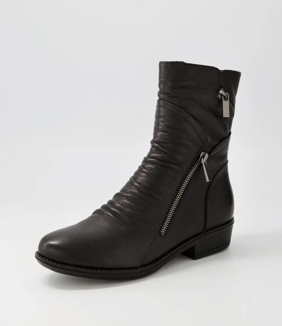 Women DJANGO & JULIETTE Boots<Renu Black Leather Ankle Boots