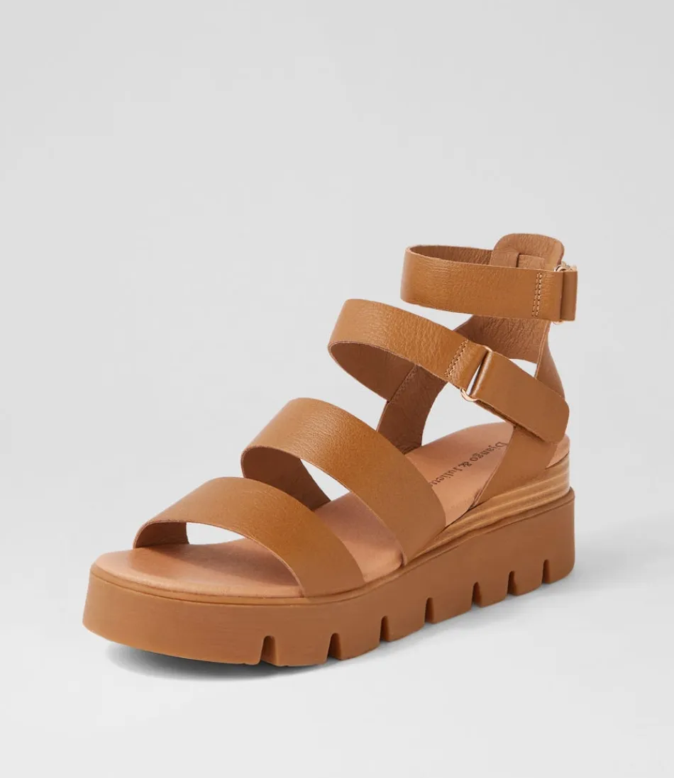 Women DJANGO & JULIETTE Wedges<Rhean Toffee Leather Sandals