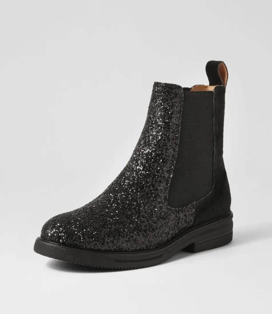 Women ROLLIE Boots<Rise Black Multi Sparkle Pony Chelsea Boots