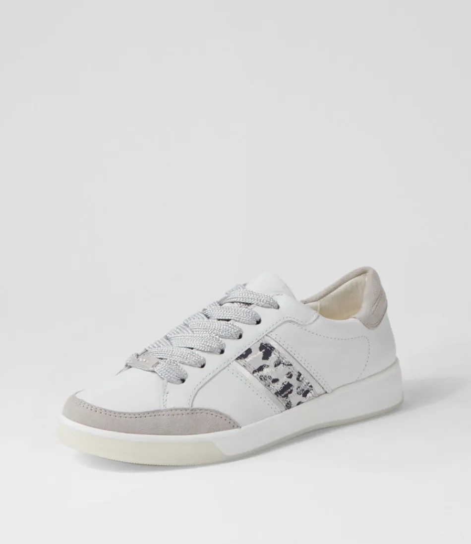 Women ARA Comfort<Rom 71 Weiss Silber Leather Sneakers