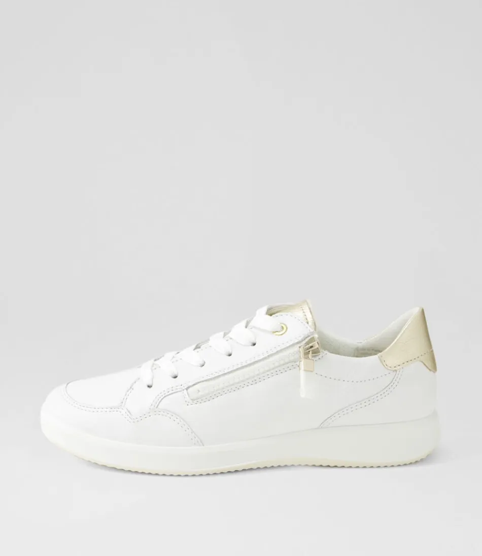 Women ARA Comfort<Roma 1 White Platinum Leather Sneakers