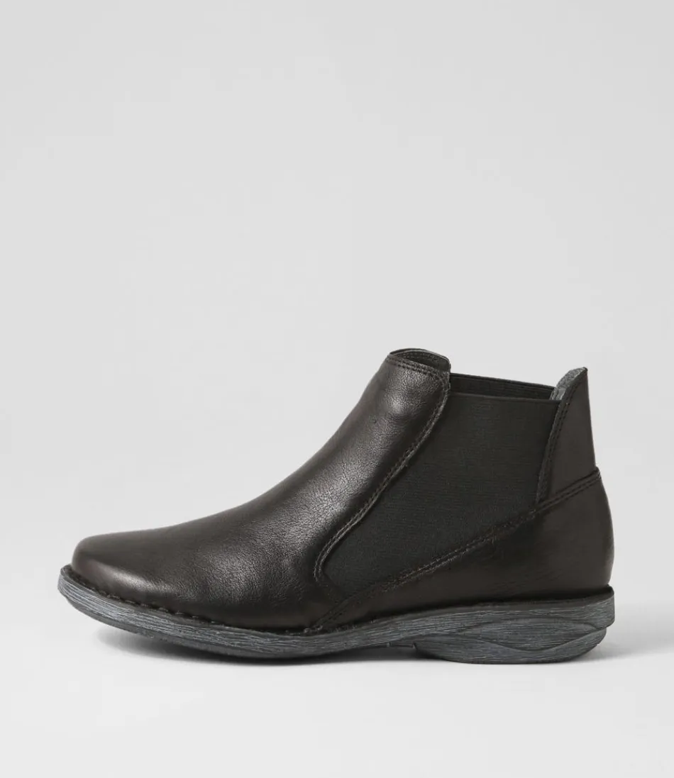 Women DJANGO & JULIETTE Boots<Rosiel Black Leather Chelsea Boots