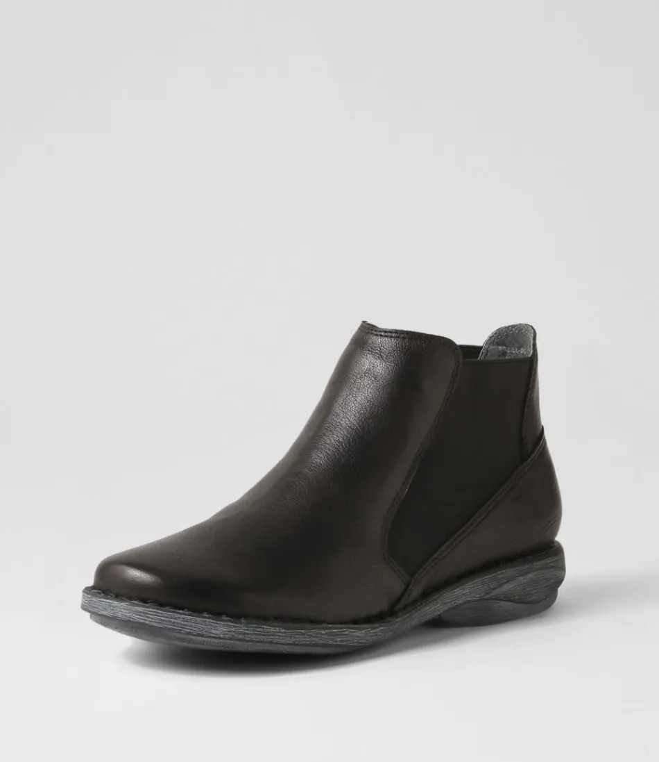 Women DJANGO & JULIETTE Boots<Rosiel Black Leather Chelsea Boots