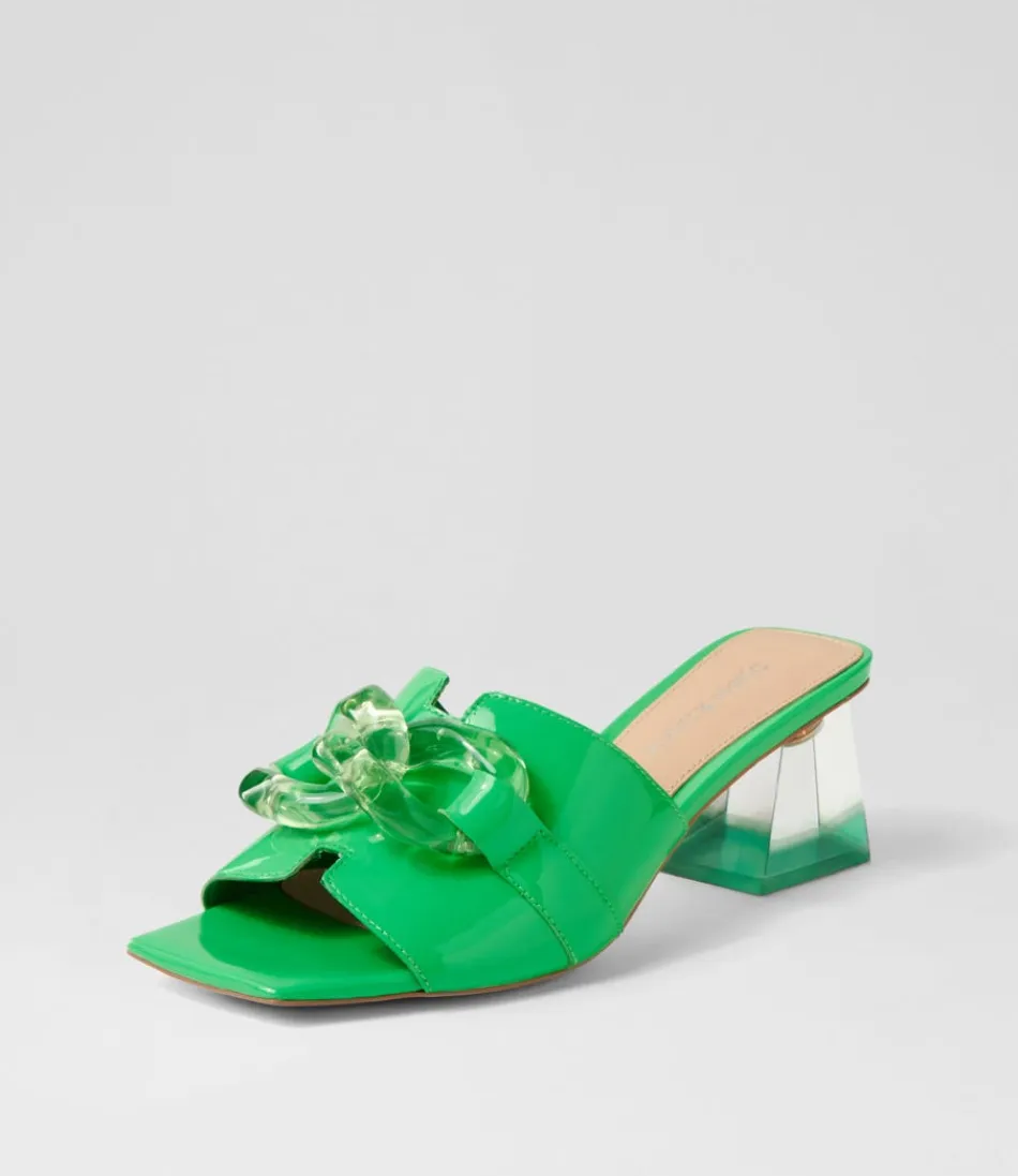 Women DJANGO & JULIETTE Heels<Rulie Lime Patent Leather Mules