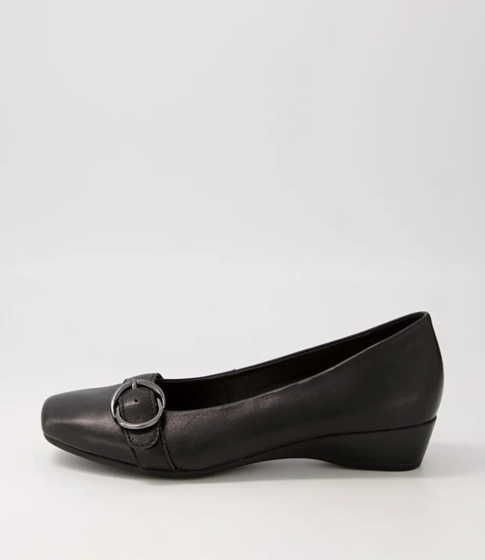 Women SUPERSOFT Comfort<Ryan Black Leather Heels