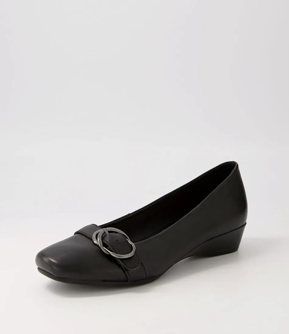 Women SUPERSOFT Comfort<Ryan Black Leather Heels