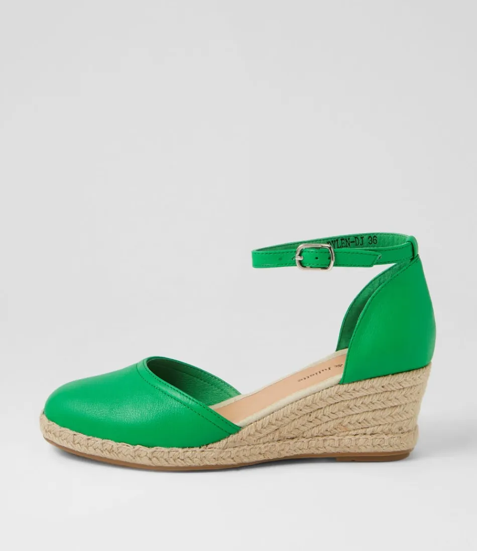 Women DJANGO & JULIETTE Espadrilles<Rylen Bright Emerald Natural Rope Leather Wedges