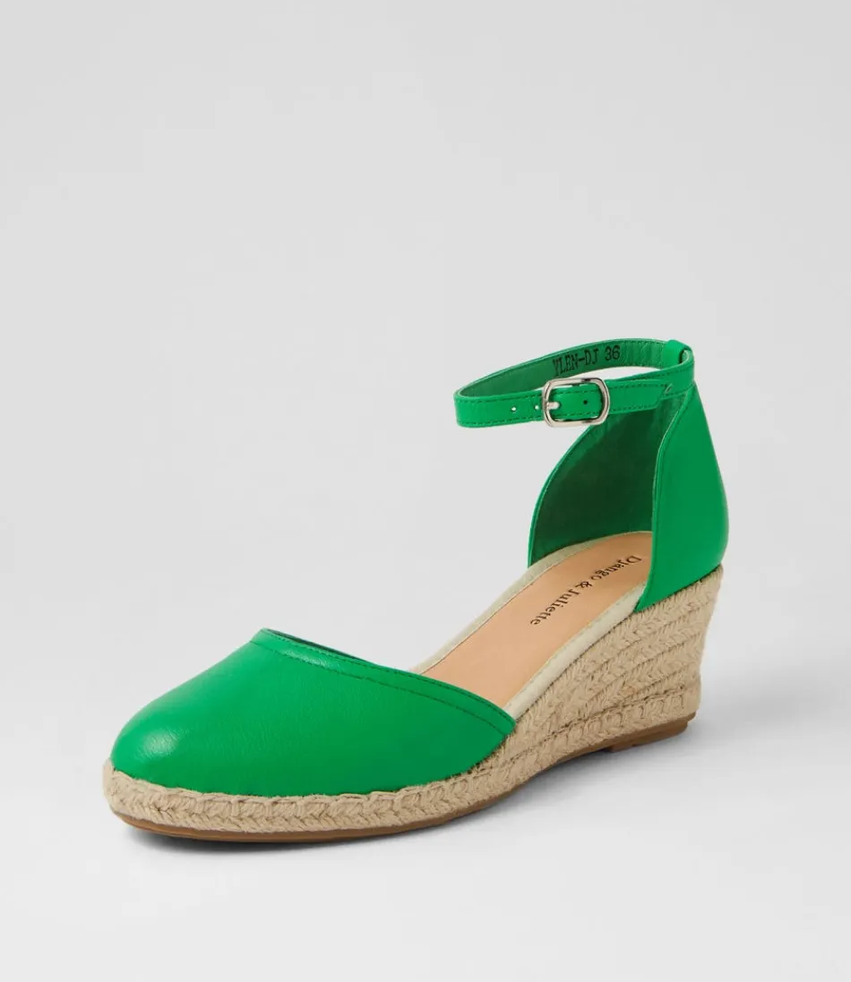 Women DJANGO & JULIETTE Espadrilles<Rylen Bright Emerald Natural Rope Leather Wedges