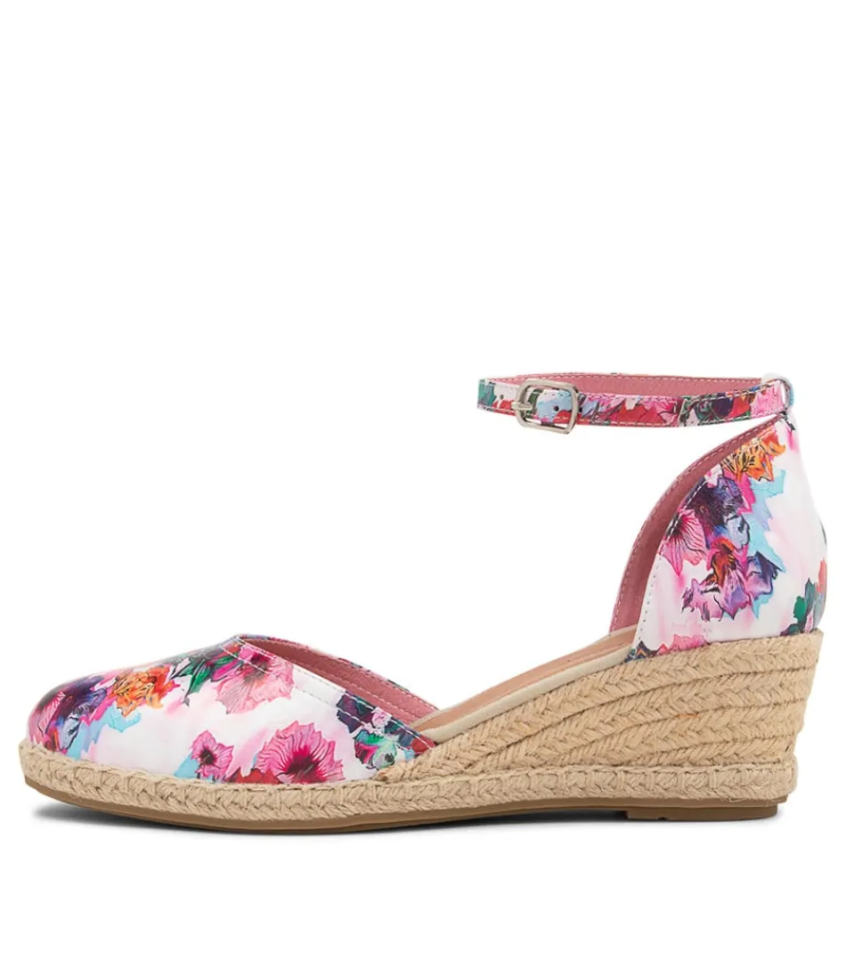 Women DJANGO & JULIETTE Espadrilles<Rylen Poppy Print Natural Rope Leather Wedges