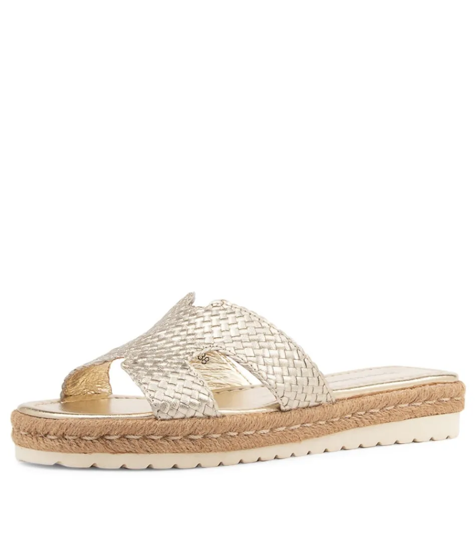 Women DJANGO & JULIETTE Espadrilles<Sabeen Pale Gold Weave Sandals